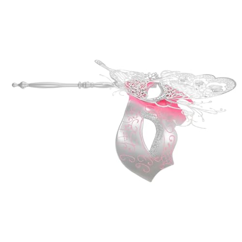 FOMIYES Venetian Butterfly Masquerade Maske mit Stab Metall Kostümaccessoire für Frauen Halloween Party Prom Ball Karneval Mardi Gras Eleganter Leichter Partyartikel von FOMIYES