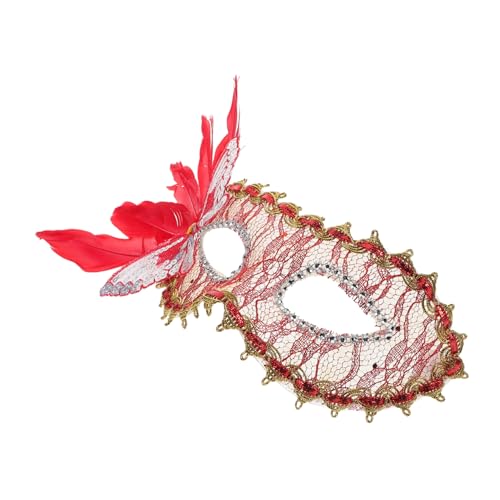 FOMIYES Halbmasken Für Damen Mit Spitze Und Federn Für Maskenbälle Halloween Und Kostüm-events Accessoires Für Veranstaltung von FOMIYES