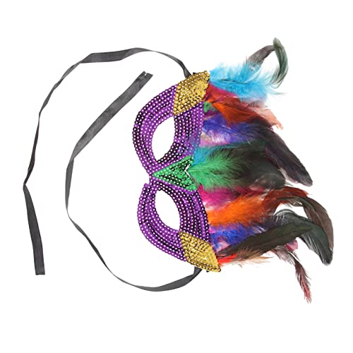 FOMIYES Venezianische Federmaske mit Glitzer Halbes Gesicht Leichtes Kunststoff Maskenball Accessoire für Damen Elastisch für Karneval Fasching Halloween und Kostümpartys FOMIYES Venezianische Federmaske mit Glitzer Halbes Gesicht Leichtes Kunststoff Maskenball Accessoire für Damen Elastisch für Karneval Fasching Halloween und Kostümpartys von FOMIYES