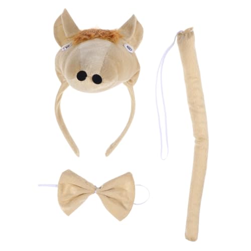 FOMIYES Verstellbares Pferde kostüm set mit Stirnband Fliege und Schweif Passend für Erwachsene für Karneval Ostern Cosplay und Farm party Accessoires FOMIYES Verstellbares Pferde kostüm set mit Stirnband Fliege und Schweif Passend für Erwachsene für Karneval Ostern Cosplay und Farm party Accessoires von FOMIYES
