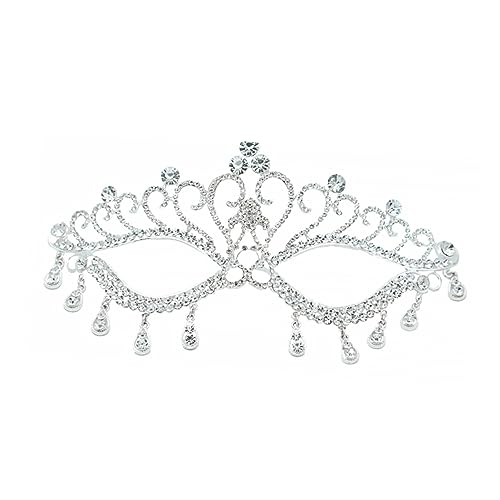 FOMIYES Wasserdichte Kristallmaske Silber Party Kostüm Maske für Halloween Karneval Maskerade Damen und Mädchen von FOMIYES