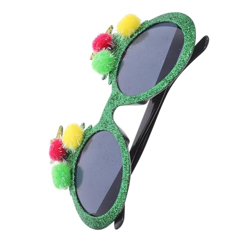 FOMIYES Weihnachtsbrille Weihnachtsbaum mit Glitzer und Pompons Leichte Kunststoff-faschingsbrille für Xmas Party Lustige Dekorationsbrille für Erwachsene Festliche Photo-requisiten und von FOMIYES
