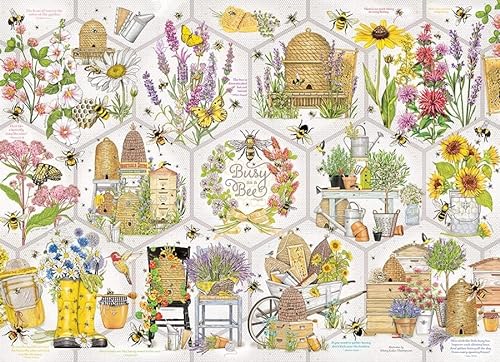 1000 Teile Puzzle - Busy as a Bee - Beispielposter enthalten - Holzpuzzles für Erwachsene Herausforderndes Puzzle für Erwachsene und Familie von FONALO