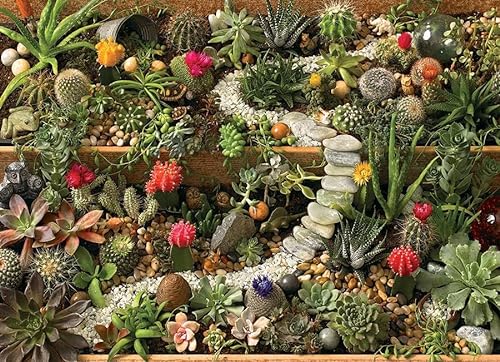 1000 Teile Puzzle - Sukkulenten Garten - Beispielposter enthalten - Holzpuzzles für Erwachsene Herausforderndes Puzzle für Erwachsene und Familie von FONALO