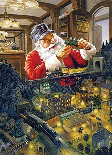 500 Teile Puzzle - Santa's Railway - Beispielposter enthalten - Holzpuzzles für Erwachsene Herausforderndes Puzzle für Erwachsene und Familie von FONALO