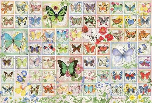 500 Teile Puzzle - Schmetterlinge und Blüten - Beispielposter enthalten - Holzpuzzles für Erwachsene Herausforderndes Puzzle für Erwachsene und Familie von FONALO