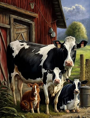 Jigsaw Puzzles 1000 Pieces for Adults Farm Cow Intellectual Decompressing Jigsaw Puzzles Educational Game Puzzle Collectibles DIY Toys for Family Friends von FONALO
