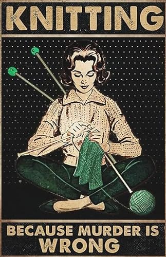 Knitting Because Murder is Wrong Poster, 1000-teiliges Holzpuzzle für Erwachsene – Puzzle für Erwachsene und Kinder für pädagogisches Geschenk, Heimdekoration von FONALO