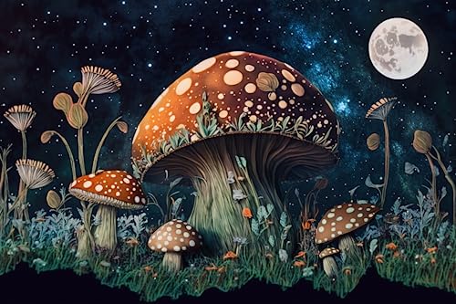 Starry Mushroom Bush Puzzle – 1000-teiliges Erwachsenen-Puzzle mit atemberaubendem Kunstwerk – für dauerhaften Spaß und Präsentation – anspruchsvolle Gehirnübung, für Puzzle-Liebhaber – 76,2 x 50,8 cm von FONALO