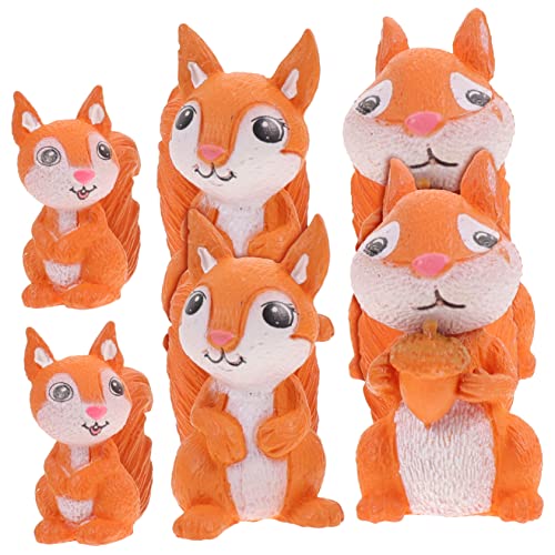 FONDOTIN 1 Satz Eichhörnchenstatue Tierische Dekoration Für Blumentöpfe Tier Dekoration Für Kinderzimmer Ornament Figur Schreibtisch Miniatur-eichhörnchen Desktop-tierdekor PVC 6 Stück FONDOTIN 1 Satz Eichhörnchenstatue Tierische Dekoration Für Blumentöpfe Tier Dekoration Für Kinderzimmer Ornament Figur Schreibtisch Miniatur-eichhörnchen Desktop-tierdekor PVC 6 Stück von FONDOTIN