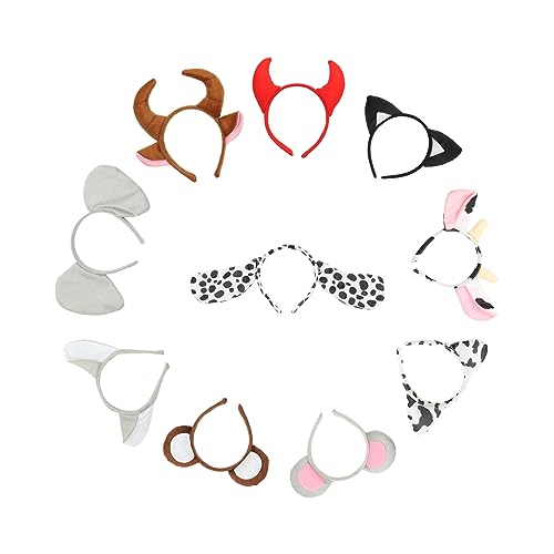 FONDOTIN 10 Stück Teiliges Niedliche Tierohren Haarreife Weiches Material Leichtes Bequemes Stirnband für Partys Kostüm und Alltag Cartoon Design Geeignet für Damen und Mädchen FONDOTIN 10 Stück Teiliges Niedliche Tierohren Haarreife Weiches Material Leichtes Bequemes Stirnband für Partys Kostüm und Alltag Cartoon Design Geeignet für Damen und Mädchen von FONDOTIN