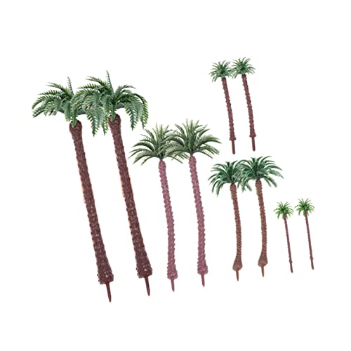 FONDOTIN 10 Stück Teiliges Plastik Palmenmodell in Realistische Mini Kokospalmen für DIY Landschaftsbau Sandtisch Deko Bastelmaterial Natürliche Mikro Dekoration von FONDOTIN