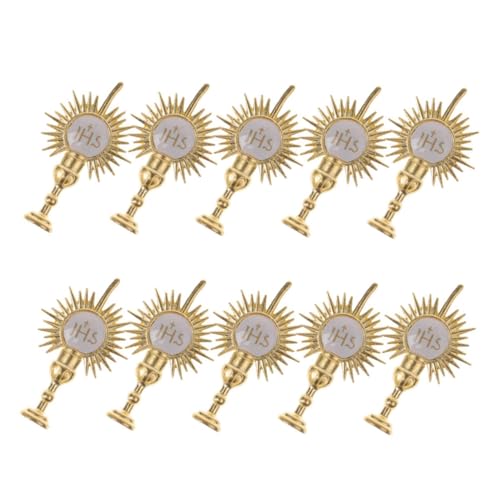 FONDOTIN 10 Stück Tortendeko Gold Kommunion Cupcake Dekorationen für Christliche Taufen Religiöse Party Supplies für Geburtstagsfeiern und Shower von FONDOTIN
