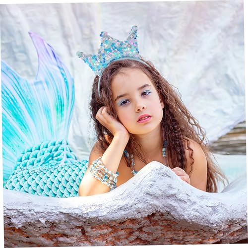 FONDOTIN 12 Stück Teiliges Mädchen Haarreif mit Glänzender Prinzessin krone Doppelseitige Pailletten Bunte Stirnbänder für Party Geburtstagsfeier Vielseitige Haarschmuck Dekoration von FONDOTIN