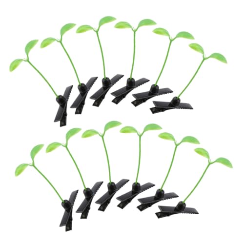 FONDOTIN 12 Stück Teiliges Sprout Haarklammern für Frauen Robuste Pflanzen Haarspangen Geeignet für Haartypen Modische Grüne Haarclips für Teenager und Mädchen Langlebig und Vielseitig von FONDOTIN