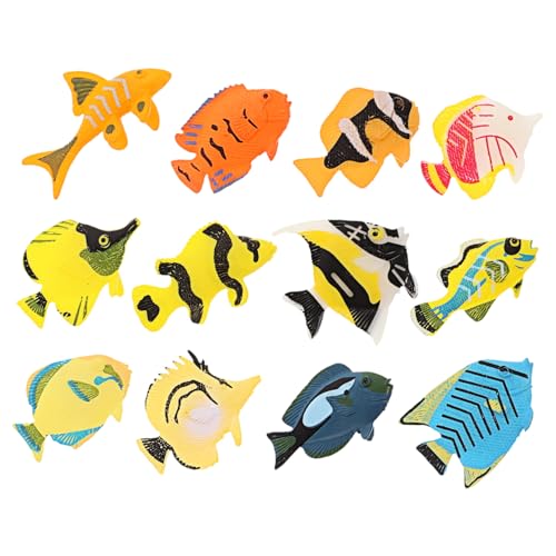 FONDOTIN 12-Teiliges Set simulierte Fischornamente Aquarium Dekoration aquariumdekoration Tropische Fischmodelle Meerestiere für Dekoration Fischspielzeug Fischfiguren Mini-Meerestiere Abs von FONDOTIN