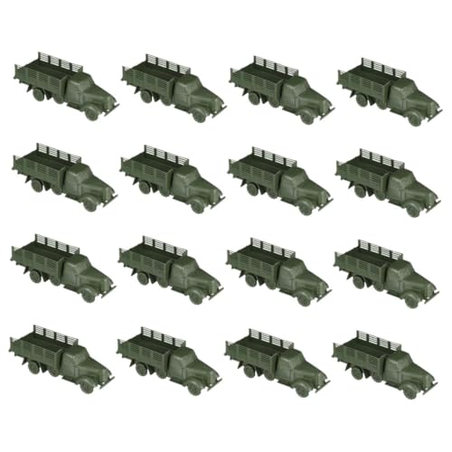 FONDOTIN 16 Stücke Mini Armee LKW Modelle Realistische Fahrzeug Spielzeug Sand Tisch Tasche Auto Modelle Kunststoff Mini LKW von FONDOTIN