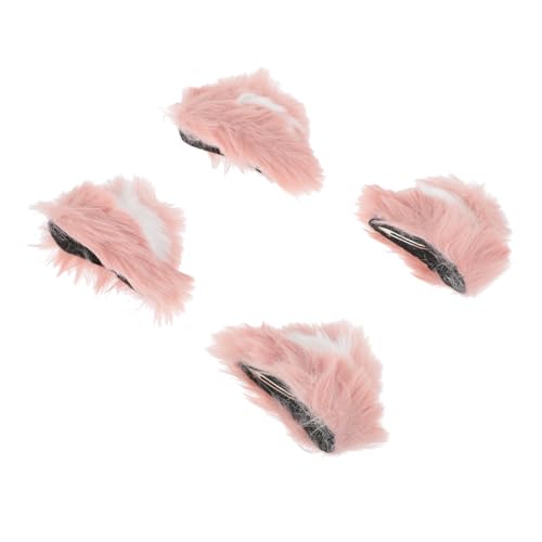 FONDOTIN 2 Paare Mädchen Katzenohren Haarclips Party Haaraccessoires Weiche Glatte Oberfläche Geeignet für Erwachsene für Kostüm und Themenpartys Halloween Weihnachten von FONDOTIN