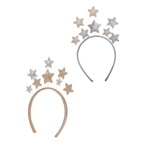 FONDOTIN 2 STÜCK Haarreifen mit Fünfzackigem Stern Kopfschmuck Accessoire für Mädchen Haarschmuck für Partys und Feiertage Gold und Silber FONDOTIN 2 STÜCK Haarreifen mit Fünfzackigem Stern Kopfschmuck Accessoire für Mädchen Haarschmuck für Partys und Feiertage Gold und Silber von FONDOTIN