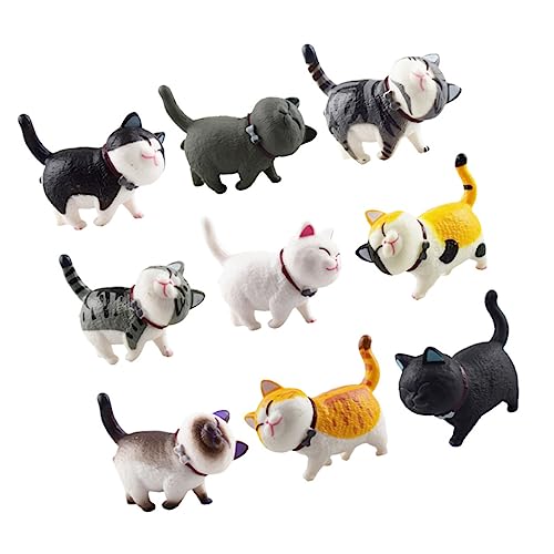 FONDOTIN 2 Sätze Katze Miniatur Katzenfiguren Kleines Mini-katzenmodell Dekoration Katzenmodell Figur Kätzchenfiguren Mini-Modell- Katzenfigur PVC 9 Stücke * 2 von FONDOTIN
