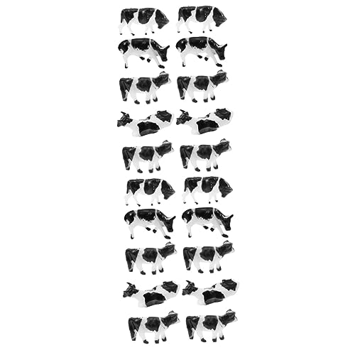 FONDOTIN 2 Sätze Mini-Kuh-Modell Kuh Mini-kuhfiguren Kuh Miniaturen Kleine Kühe Kuh Zeug Nutztiere Kühe Miniaturkühe Spielzeugkühe Miniatur-kuhfiguren Abs Black 10 Stück * 2 von FONDOTIN