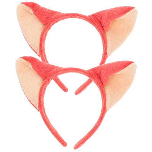 FONDOTIN 2 Stück Fluffy Fuchsohren Stirnband Niedliches Tier Ohren Haarreif für Mädchen Weiches Cosplay Kopfband für Halloween Geburtstag Party und Fotografie von FONDOTIN