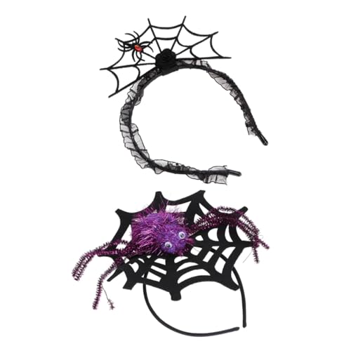 FONDOTIN 2 Stück Halloween Haarreifen Teilig mit Lebensechtem Spinnennetz und Großer Spinne Detailreiche Verarbeitung Unisex Halloween Kopfschmuck für Party Karneval und Cosplay FONDOTIN 2 Stück Halloween Haarreifen Teilig mit Lebensechtem Spinnennetz und Großer Spinne Detailreiche Verarbeitung Unisex Halloween Kopfschmuck für Party Karneval und Cosplay von FONDOTIN