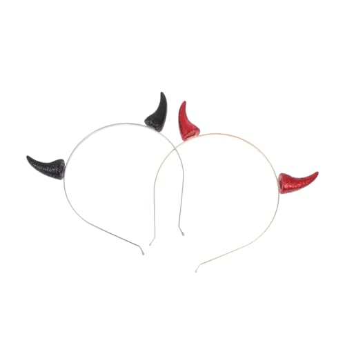FONDOTIN 2 Stück Halloween Teufelshörner Haarreif Damen Kostüm Party Haarreif Cosplay Zubehör in Schwarz und Rot für Karneval Fasching und Mottofeiern FONDOTIN 2 Stück Halloween Teufelshörner Haarreif Damen Kostüm Party Haarreif Cosplay Zubehör in Schwarz und Rot für Karneval Fasching und Mottofeiern von FONDOTIN
