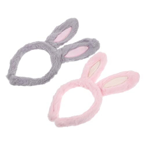 FONDOTIN 2 Stück Hasenohren Haarreif aus Kuscheligem Material Niedlicher Bunny Ears Headband für Damen für Ostern Kostüm und Party Accessoire und Bequem und Stylisch FONDOTIN 2 Stück Hasenohren Haarreif aus Kuscheligem Material Niedlicher Bunny Ears Headband für Damen für Ostern Kostüm und Party Accessoire und Bequem und Stylisch von FONDOTIN