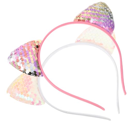 FONDOTIN 2 Stück Katzenohren Haarreif mit Glitzer Lustige Haarschleifen Dekoratives Kopfschmuck Accessoire für Partys und Karneval Weiß FONDOTIN 2 Stück Katzenohren Haarreif mit Glitzer Lustige Haarschleifen Dekoratives Kopfschmuck Accessoire für Partys und Karneval Weiß von FONDOTIN