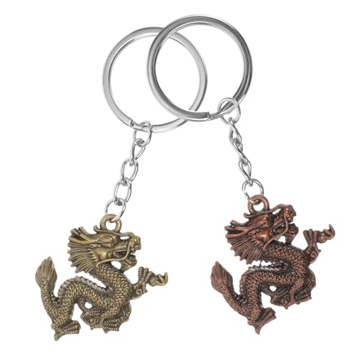 FONDOTIN 2 Stück Kettenhalter Karabiner Drachenanhänger Perlen Schlüsselarmband Bastelset Drache Partygeschenk Vintage Autozubehör Freundschaftsarmband Set Flachmann von FONDOTIN