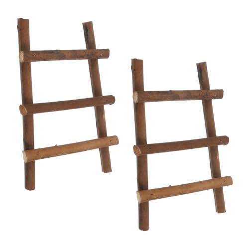 FONDOTIN 2 Stück Mini Rattan Leiter Natürliche Garten Miniatur Treppe Dekoration Puppenhaus Landschaftsleiter DIY Gartenzubehör Micro Landschaft Ornament von FONDOTIN