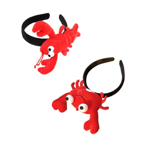 FONDOTIN 2 Stück Niedliche Krabben Hummer haarreifen aus Leichtes Haarschmuck accessoire für Weihnachten Halloween Karneval und Cosplay von FONDOTIN