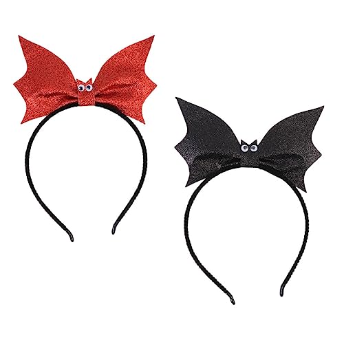 FONDOTIN 2 Stück Teiliges Halloween Fledermaus Haarband mit Glitzerndem Bat Design Komfortabel Sitzendes Stirnband für Halloween Party Kostüme und Gruseliges Cosplay FONDOTIN 2 Stück Teiliges Halloween Fledermaus Haarband mit Glitzerndem Bat Design Komfortabel Sitzendes Stirnband für Halloween Party Kostüme und Gruseliges Cosplay von FONDOTIN