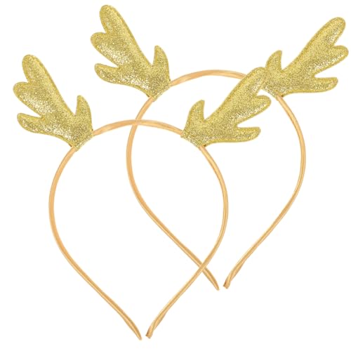 FONDOTIN 2 Stück Weihnachts Haarreifen für Rentier Geweih Haarband mit Goldenen Pailletten Stirnband für Weihnachtsfeier Karneval und Kostüm Dekoratives Haarschmuck Accessoire FONDOTIN 2 Stück Weihnachts Haarreifen für Rentier Geweih Haarband mit Goldenen Pailletten Stirnband für Weihnachtsfeier Karneval und Kostüm Dekoratives Haarschmuck Accessoire von FONDOTIN