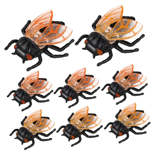 FONDOTIN 20 Stück Goldene Zikadenspielzeug Ornament Wohnkultur künstliche Insektenfiguren winzig kleines Zikadenspielzeug Mini-Zikadenfigur Spielzeugfigur Simulation Zikade PVC Black von FONDOTIN