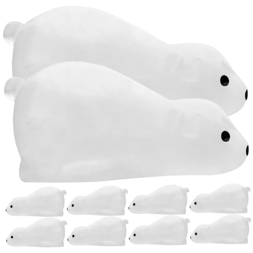 FONDOTIN 20 Stück Teiliges Miniatur Polar Bären aus Robustem Harz Leuchtende Kleine Figuren für Puppenhaus Garten Balkon und DIY Mikrolandschaften Detailreiche Deko für Auto und von FONDOTIN