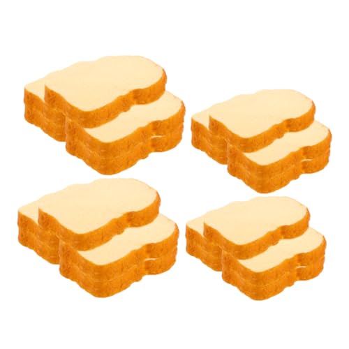 FONDOTIN 20 Stück Teiliges Realistische Fake Bread Slices Künstliche Toastscheiben Vielseitige Dekoration für Puppenhaus Party Fotografie und Kreative Projekte von FONDOTIN