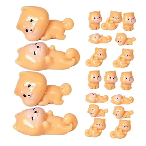 FONDOTIN 20stücke Mini-Hunde-kuchenaufsätze Aus Kunstharz Miniatur-welpenfiguren Tierskulpturen Tisch-Ornamente Dekorationen Für Garten Terrasse Rasen von FONDOTIN