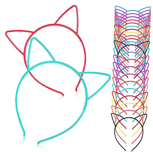 FONDOTIN 24 Stück Teiliges Katzenohren Haarreifen für Teenager Süße Cosplay Stirnbänder Farben Elastisch und Bequem für Partys Geburtstage und Kostüm Events FONDOTIN 24 Stück Teiliges Katzenohren Haarreifen für Teenager Süße Cosplay Stirnbänder Farben Elastisch und Bequem für Partys Geburtstage und Kostüm Events von FONDOTIN