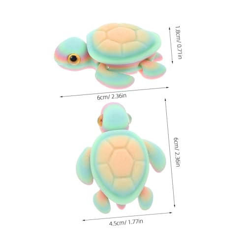 FONDOTIN 3stücke Gedruckte Schildkröten Leuchtend Im Dunkeln Bewegliche Gelenke Aquarium-Dekoration Pla-Material Sicher Platziert Kleine Meeresschildkrötenfigur von FONDOTIN