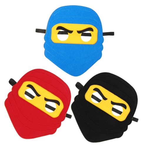 FONDOTIN 3 Stück Ninja Masken aus Leichtem PU Material Komfortabel und Strapazierfähig für Cosplay Halloween und Kinderpartys in Rot Blau und Schwarz FONDOTIN 3 Stück Ninja Masken aus Leichtem PU Material Komfortabel und Strapazierfähig für Cosplay Halloween und Kinderpartys in Rot Blau und Schwarz von FONDOTIN