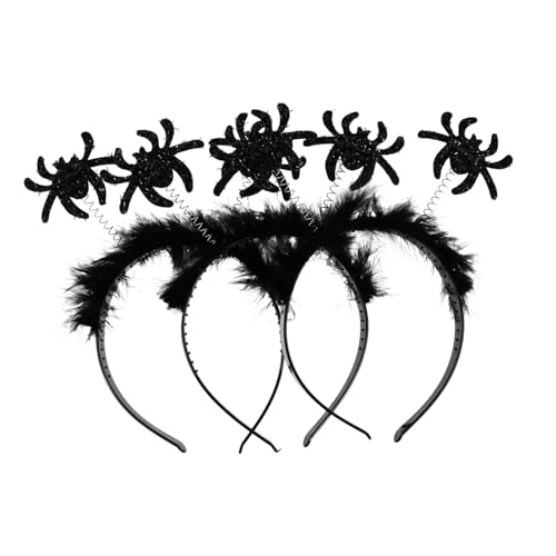FONDOTIN 3 Stück Teiliges Halloween Stirnband für Elastische Cosplay Haarreifen mit Spinnen Design für Partys und Kostüme von FONDOTIN