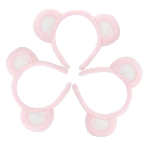 FONDOTIN 3 Stück Teiliges Kleine Bärenohren Haarreif Mädchen Haarband aus Weichem Stoff Leichtes Komfortables Stirnband für Karneval Party Cosplay und Festliche Anlässe von FONDOTIN