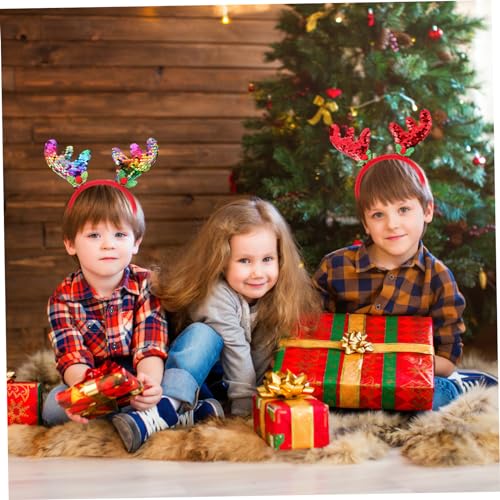 FONDOTIN 3 Stück Teiliges Weihnachtliches Geweih Haarreif Langlebige und Sichere Kopfbedeckung mit Klassischen Roten Goldenen und Bunten Hirschgeweihen für Party und Familienfeiern FONDOTIN 3 Stück Teiliges Weihnachtliches Geweih Haarreif Langlebige und Sichere Kopfbedeckung mit Klassischen Roten Goldenen und Bunten Hirschgeweihen für Party und Familienfeiern von FONDOTIN