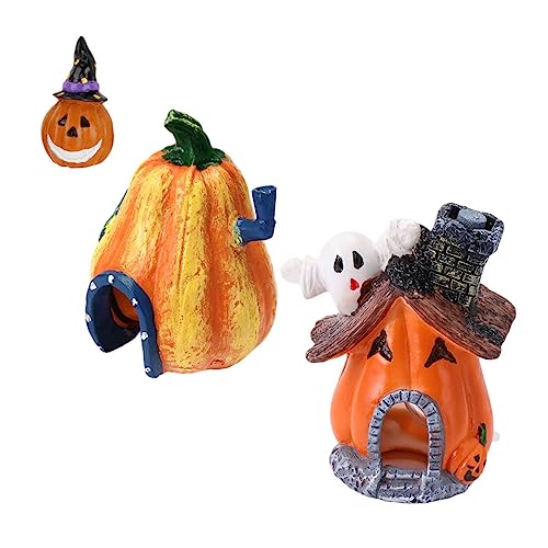 FONDOTIN Kürbis-Design-Dekoration Für Aquarium 3 Stück Halloween-Aquarium-Ornamente Einfacher Gruseliger Stil von FONDOTIN