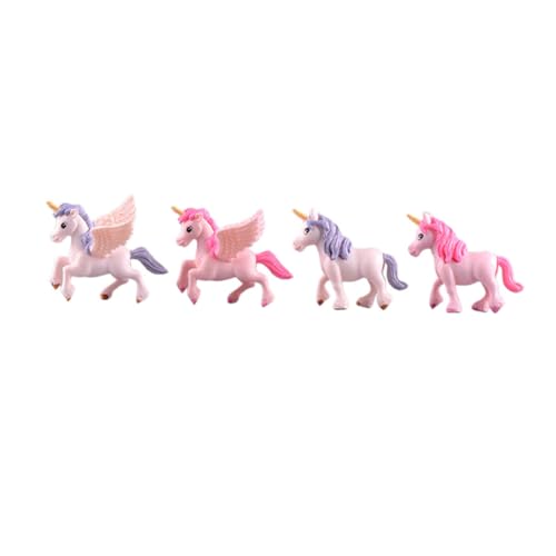 FONDOTIN 4 Stück Einhorn und Fliegendes Pferd Miniatur Figuren Cartoon Cake Topper Hochwertige Landschaft Deko für Kuchen Party Geschenkideen von FONDOTIN