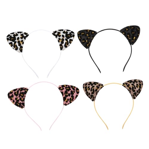 FONDOTIN 4 Stück Katzenohren Haarreif Teiliges Glitzerndes Stirnband für Partys und Festivals Schwarz Silber und Gold Stilvolle Haaraccessoires für Mädchen FONDOTIN 4 Stück Katzenohren Haarreif Teiliges Glitzerndes Stirnband für Partys und Festivals Schwarz Silber und Gold Stilvolle Haaraccessoires für Mädchen von FONDOTIN