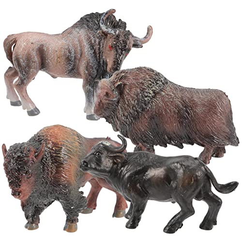 FONDOTIN 4 Stück Mini-Kuh-Modell Kühe Zahlen Miniatur Figuren Bonsai-Kuh Realistische Kuhverzierung Kuh Minifigur Kuh Handwerk Bonsai-Tiere Basteln Kuhdekorationen Mini-Tiere-Modell Plastik von FONDOTIN