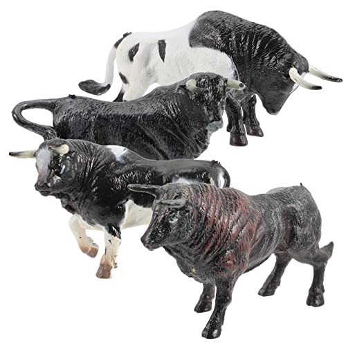 FONDOTIN 4 Stück Mini-Kuh-Modell Zahlen Kühe Kuh Kuh Dekoration Tierfigur Kuh kleine Kuhverzierung Kuhdekorationen Mini-Tiere-Dekoration realistische kuhverzierung Plastik von FONDOTIN